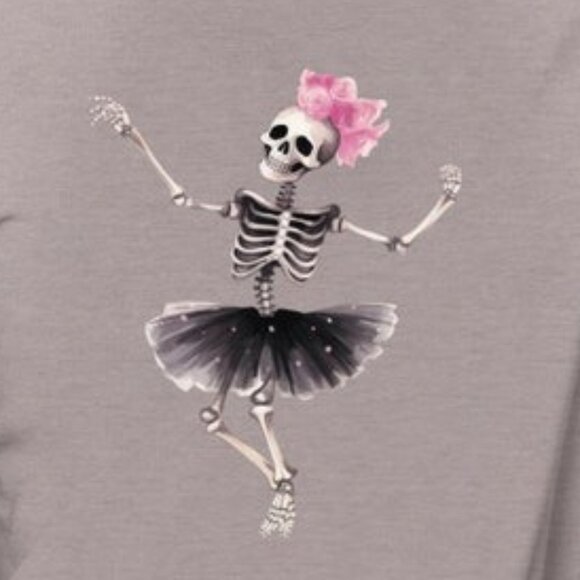 Ballerina Skeleton Shirt, Pink Skeleton, Coquette Halloween - Picture 3 of 3